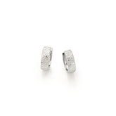 Gestructureerde zilveren oorringen - Brushed Collectie